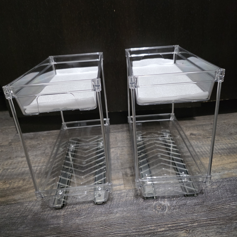 🆕️Adjustable Spice Rack Organizer - CLEAR & STAINLESS STEEL